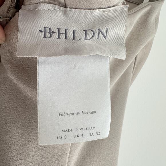 BHLDN Dress Womens 0 Ruby Twist Halter Satin Gown Champagne Elegant Bridesmaids - Picture 10 of 13